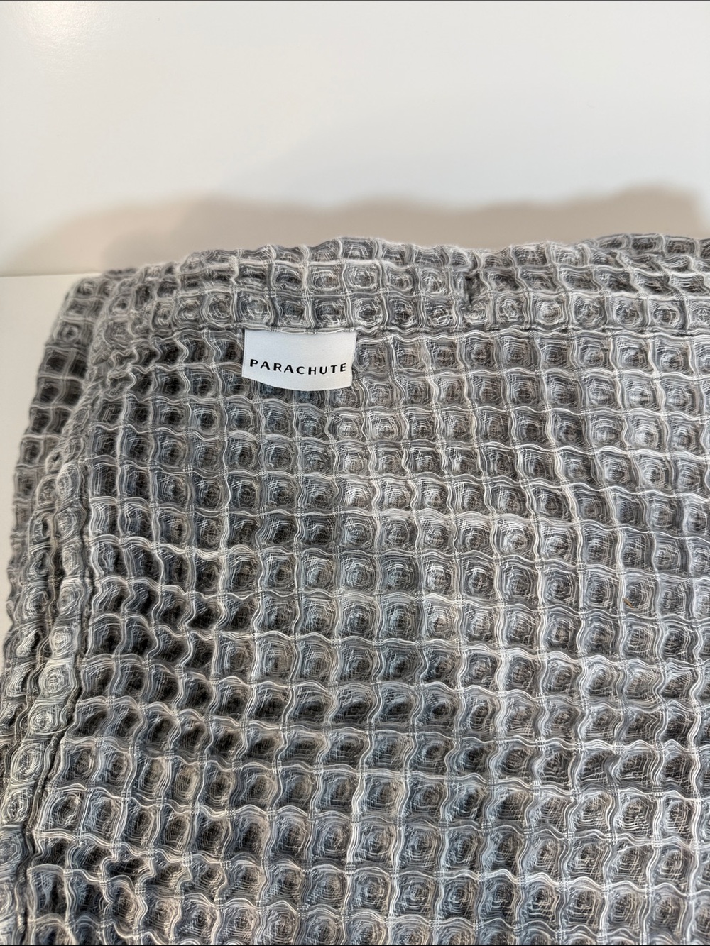 Parachute Waffle Weave Shower Curtain 100% Cotton Color: Gray